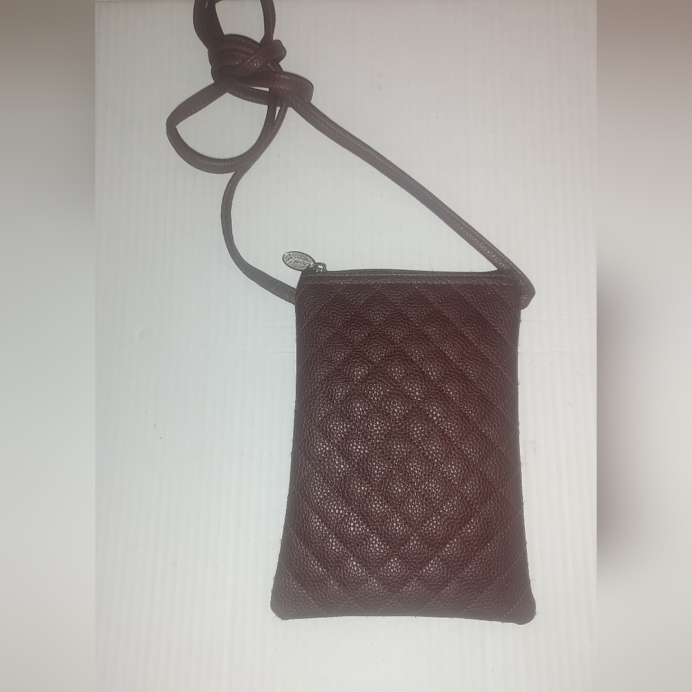 Elegant Brown Quilted Crossbody Bag